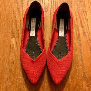 Elegant Red Suede Flats with Pointed Toe